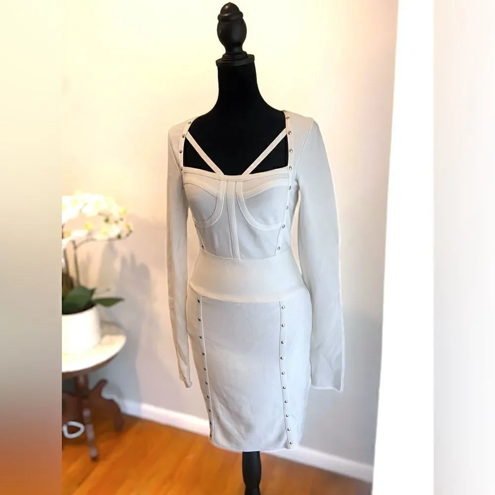 Guess by Marciano Sudded Long Sleeve Bandage Dress size M